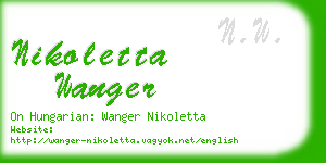 nikoletta wanger business card